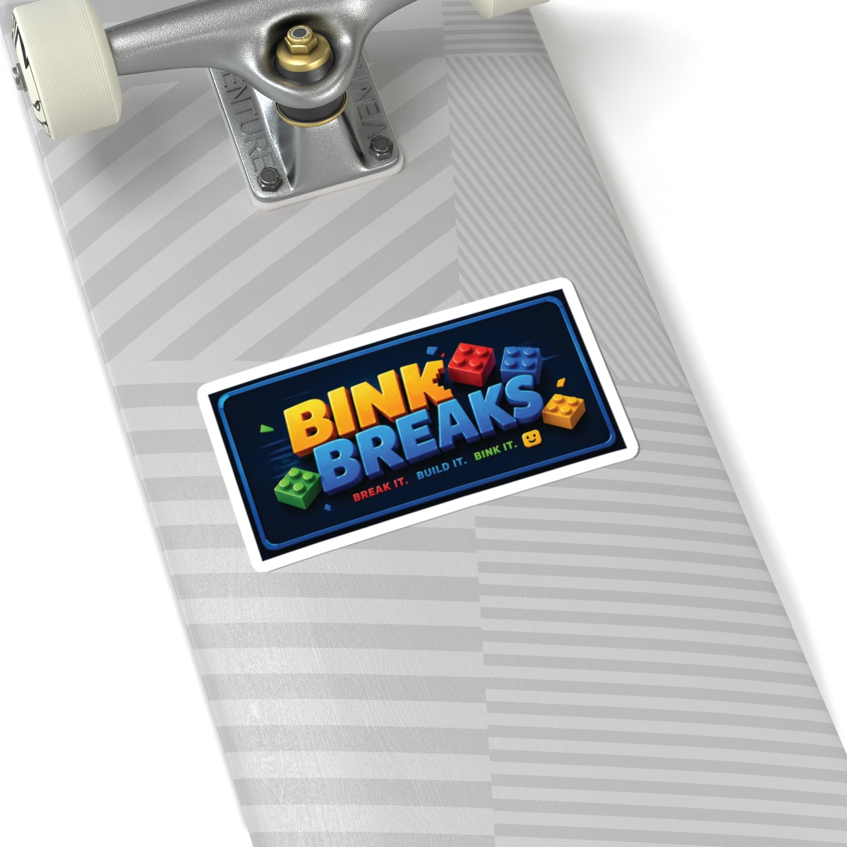 Bink Breaks Sticker — Colorful Brick Logo Decal