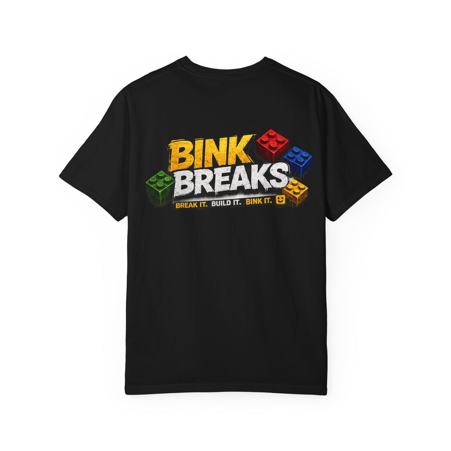 Bink Breaks T-Shirt — 'Bink Breaks' Retro Building Brick Design