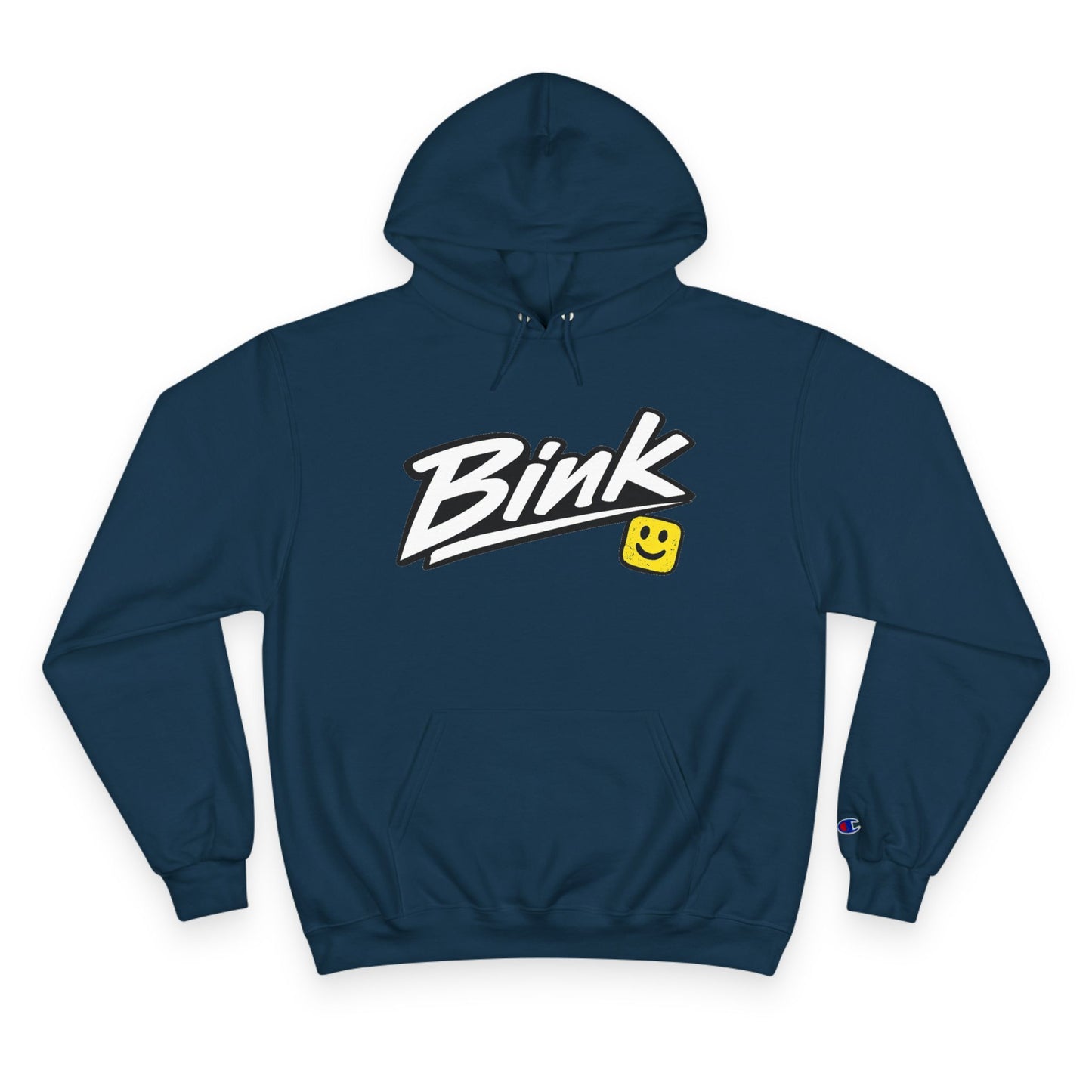 Bink Logo Hoodie — Champion-Style Pullover with Smile Emblem