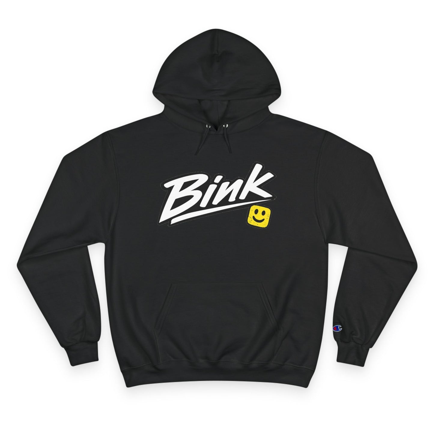 Bink Logo Hoodie — Champion-Style Pullover with Smile Emblem