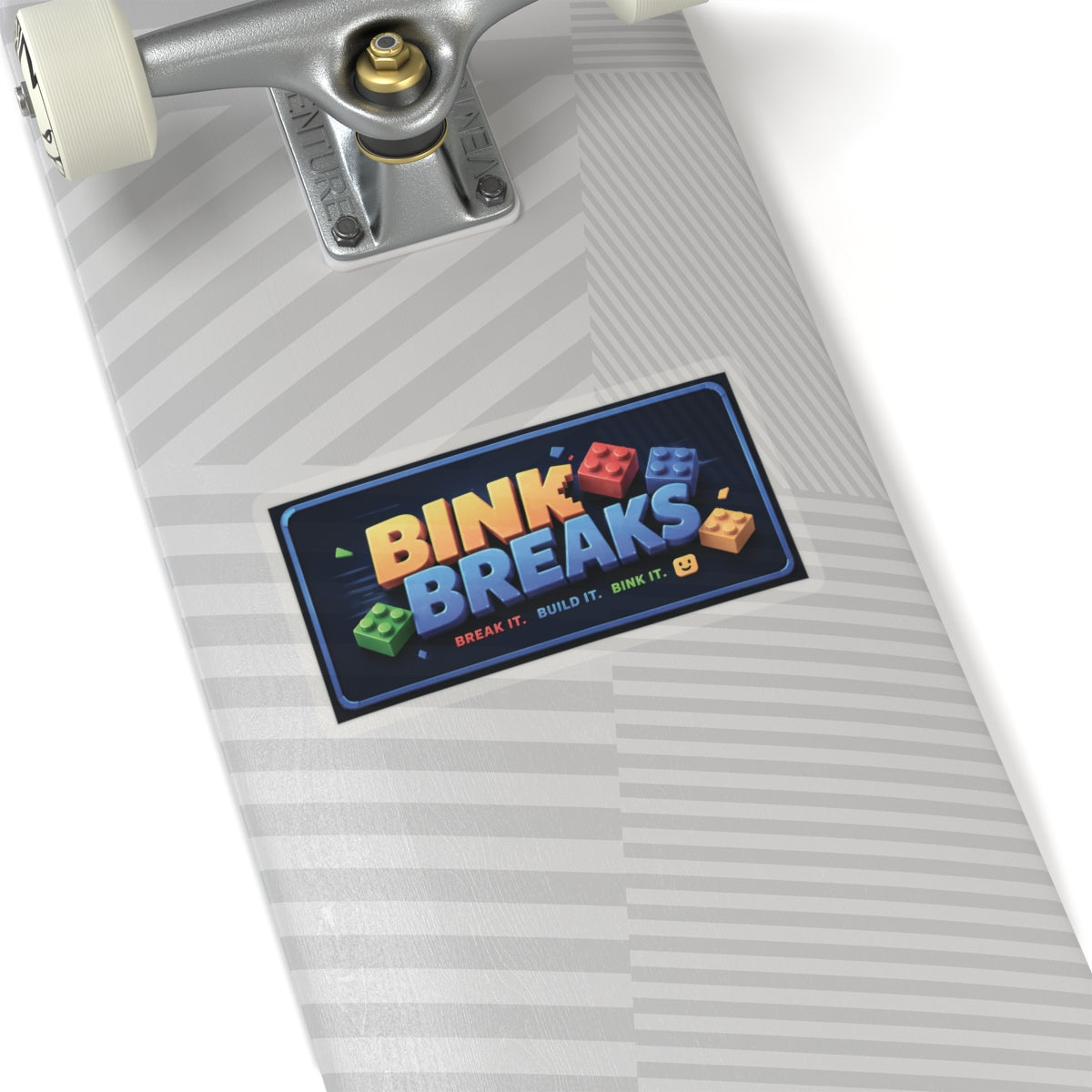 Bink Breaks Sticker — Colorful Brick Logo Decal